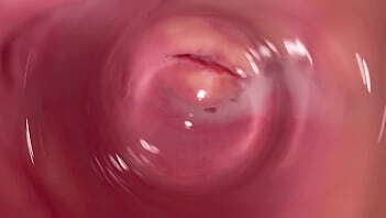 Internal camera inside tight creamy Vagina, Dick'_s POV