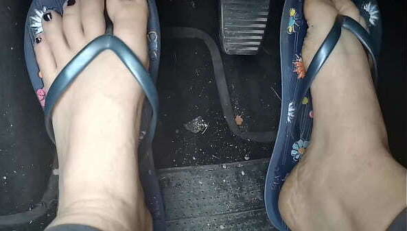 Sweaty feet really tasty flip flops pedal pumping pedals