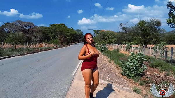 Outdoor exhibitionism. Colombian mature flashing herself highway public streets Colombia. Penelope Olsen