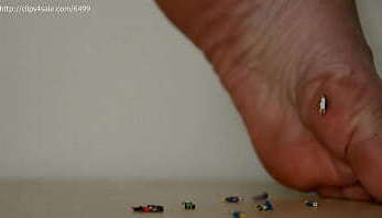 ANNIHILATES shrunken fleas people ARCHED CRUSHED