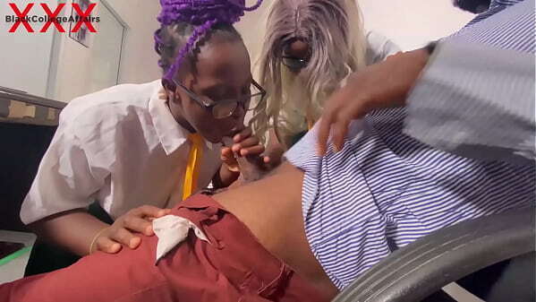 Sexy college girl squirt over black science teacher during threesome with creampied pussy girlfriend office. Watch full part