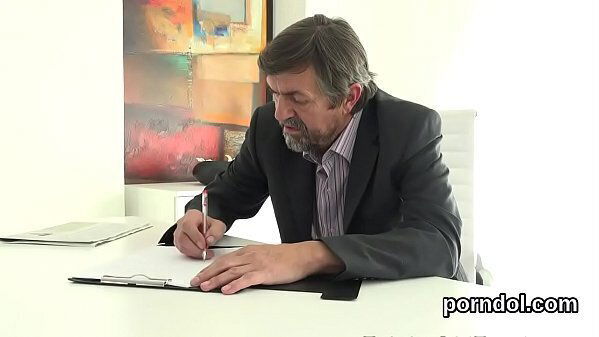 Lovable girl teased drilled older