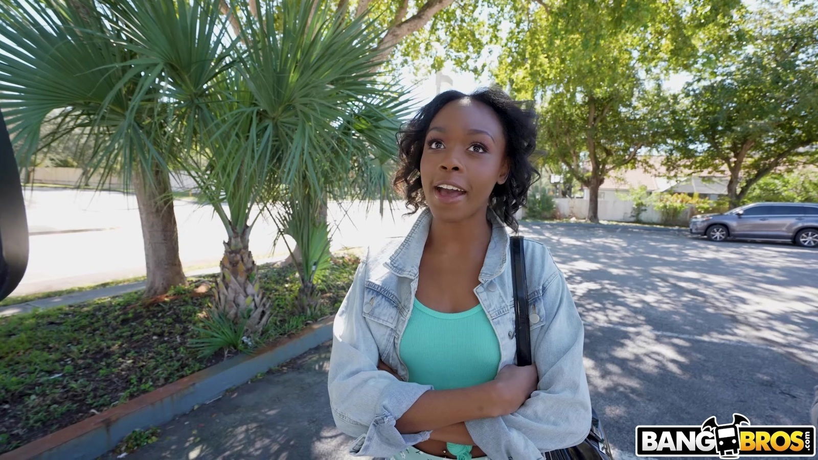 ebony stranger Mila Mars rides white dick