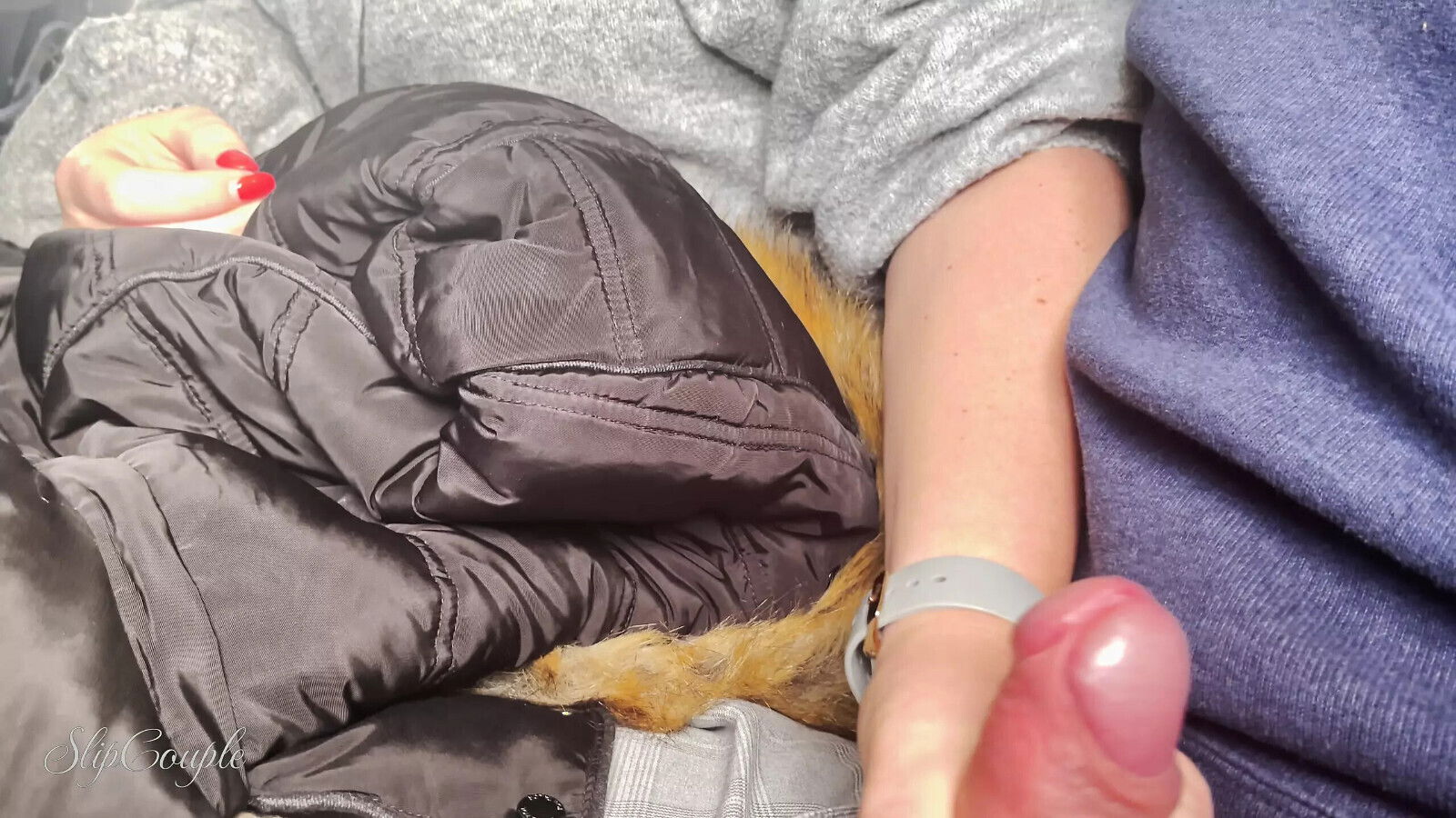 Very sloppy Handjob Blowjob plane risky