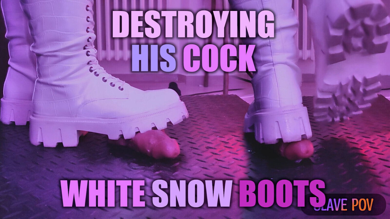 Slave Tamy destroying your white snow boots with aggressive CBT, bootjob post orgasm- Exclusive