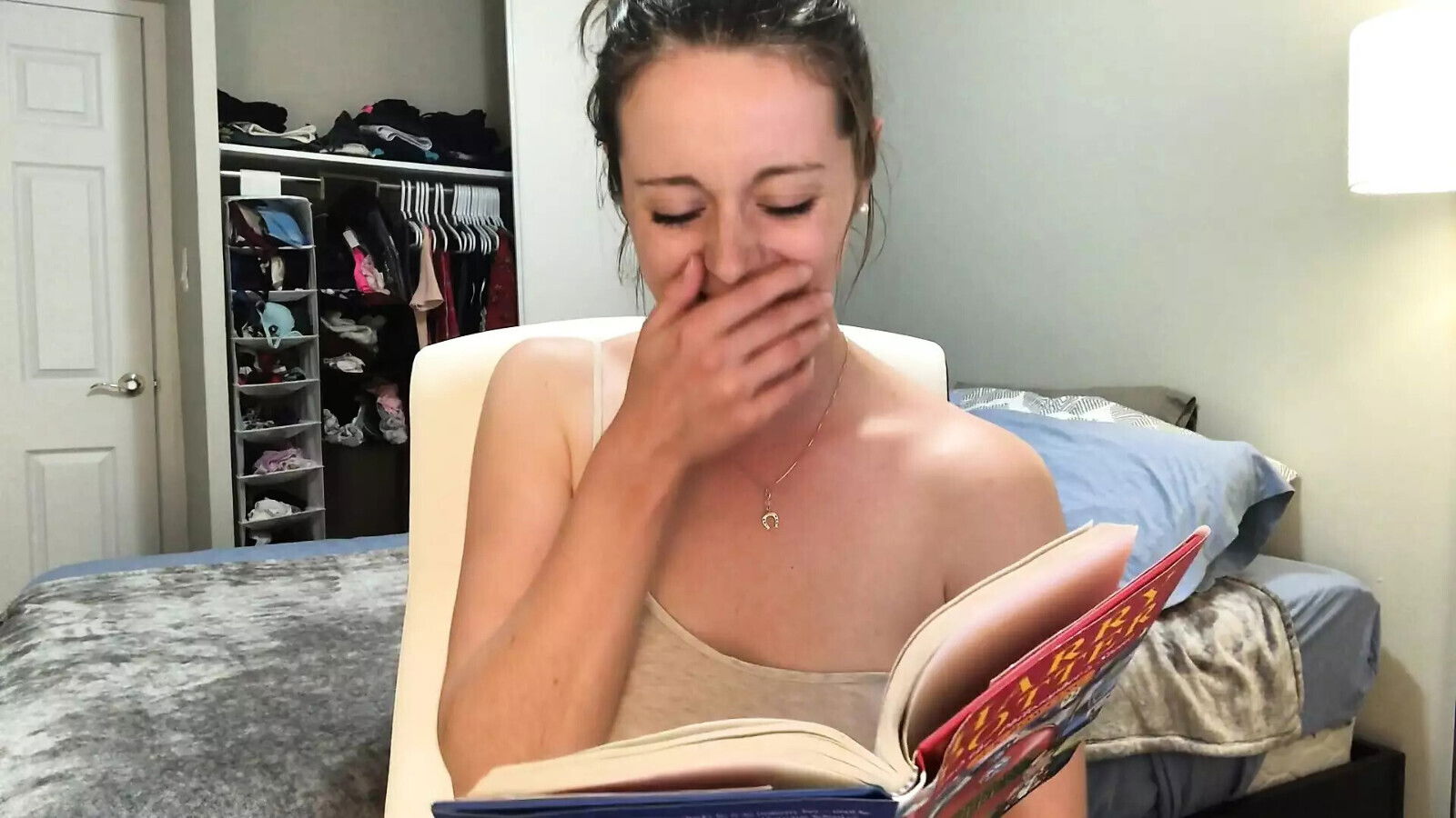 Hysterically Reading Harry Potter While Sitting Vibrator!