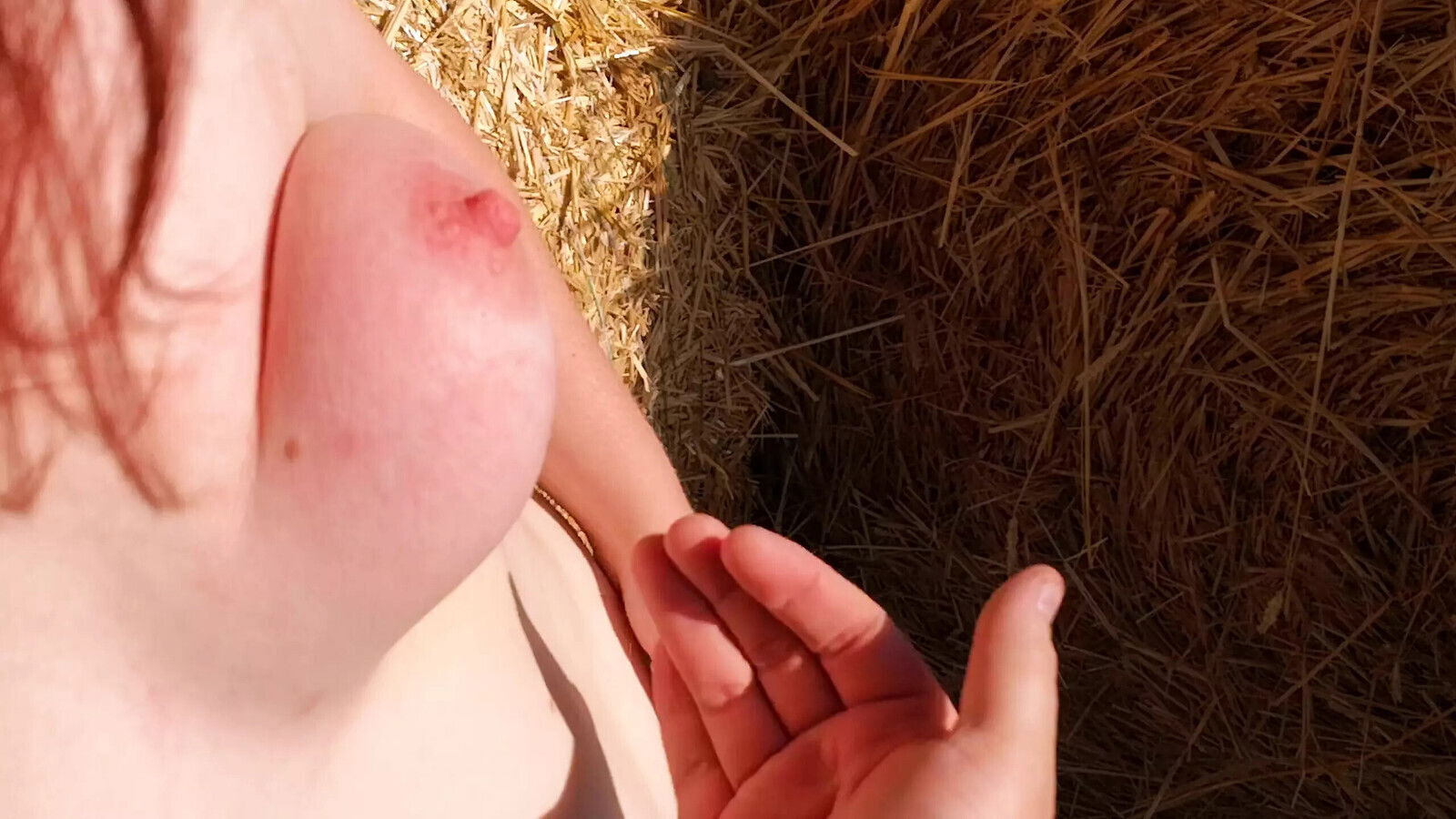 Titslapping outdoor slow motion