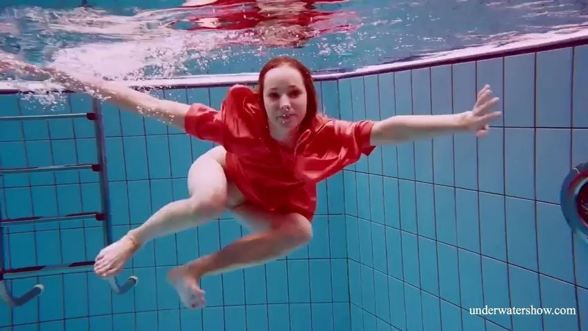 Pretty girl sexy open dress swimming