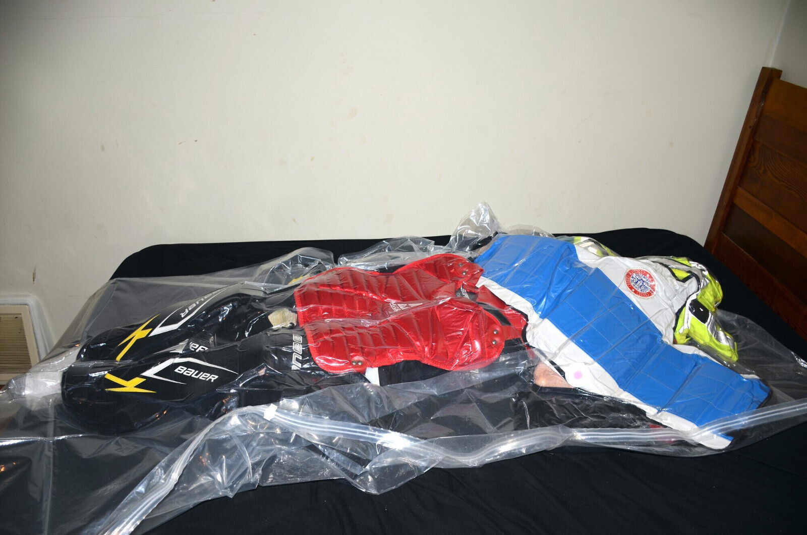 VacPacked hockey shorts with hockey vest kevlar vest chesties
