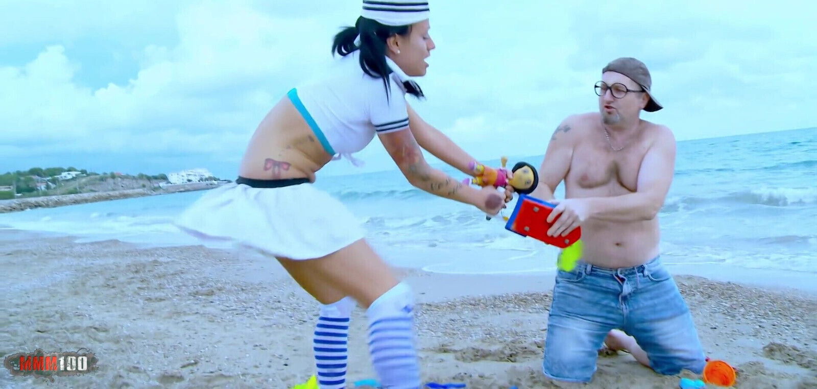 French Joyce Exess fucked public beach