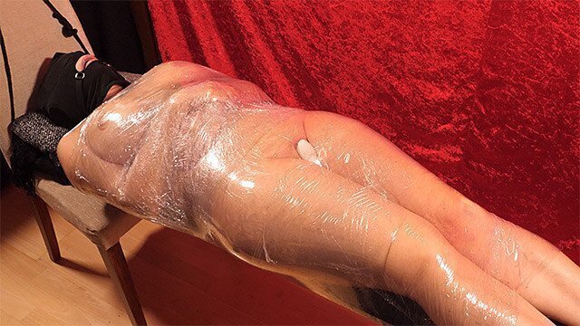 Female Slave Training 20/28 foil wrapped obliged orgasm with pussy