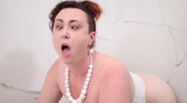 MILF Wilma Flintstone Rides Dildo Wall