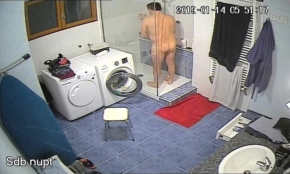 Husband taking shower