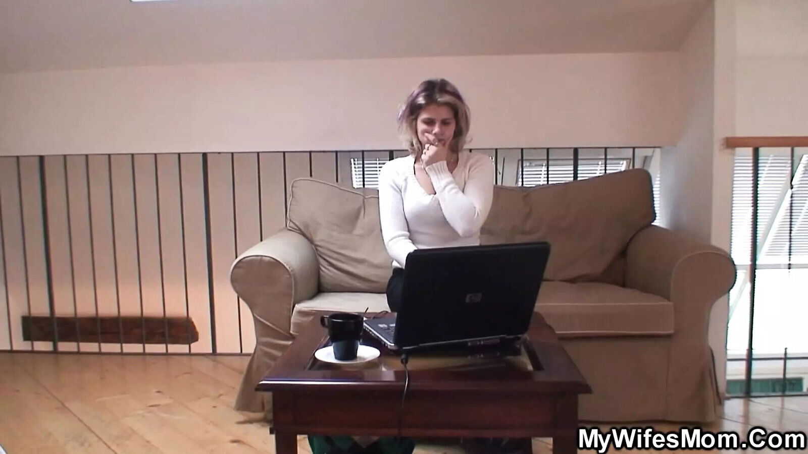 Hubby caught cheating with busty blonde