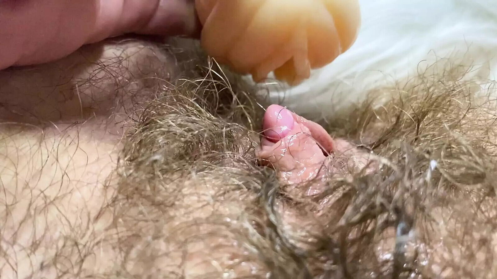 Huge erected clitoris fucking vagina deep inside orgasm