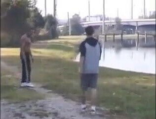 Dad takes care of his boy