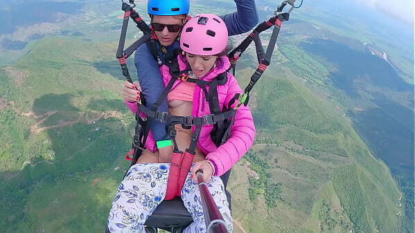 Pussy SQUIRTING 2200m Clouds while PARAGLIDING