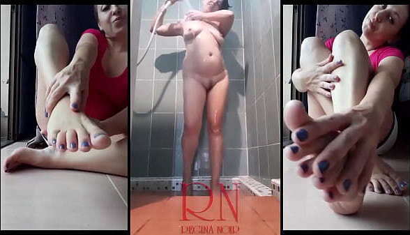 Nice lady shower room. Soap body lotion.