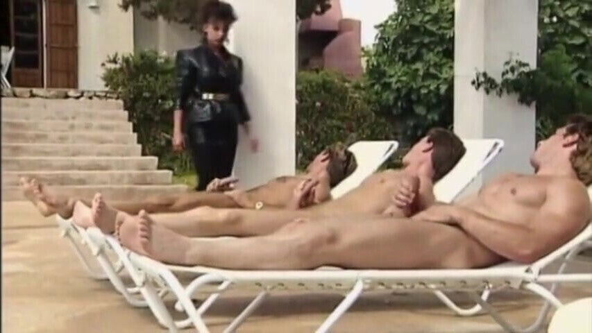 Sarah young in black pantyhose fucked by three dudes 