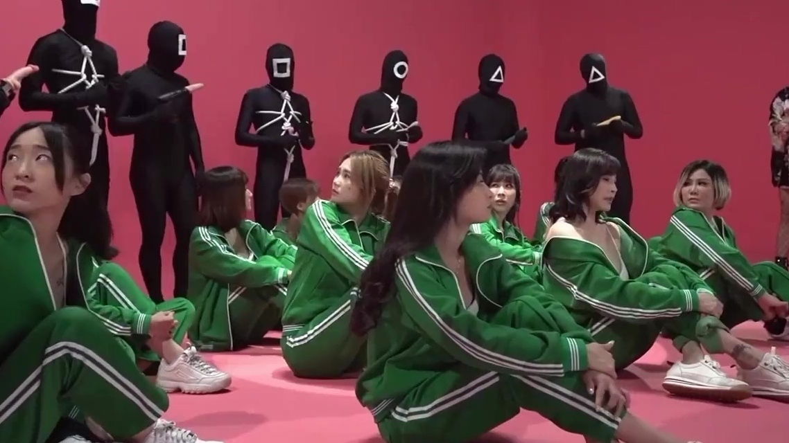 Japanese girl fucks with security guard gain advantage squid game