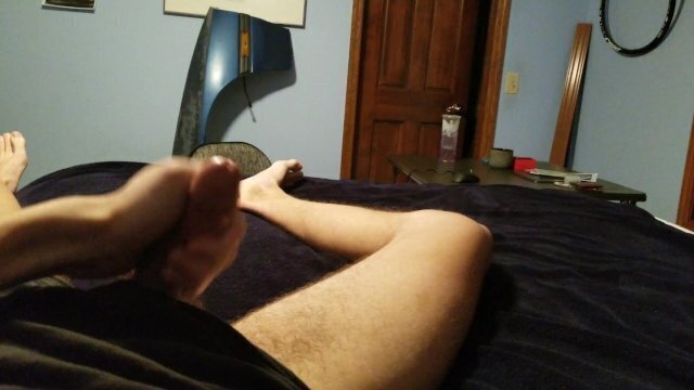 Jerking while familiy outside room