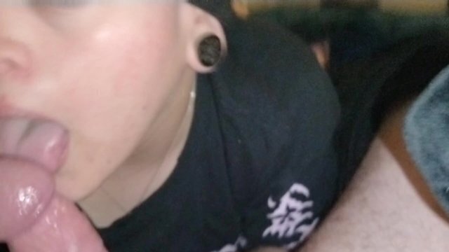 Slutty little sub sucks Daddy's big cock