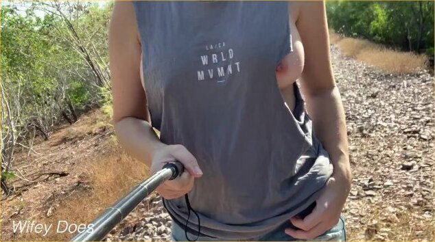 Wife exposes public nude ripped shirt dare