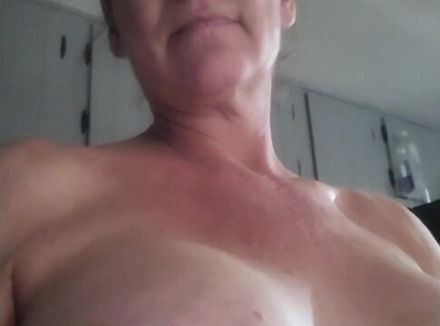 Masturbating with kitchen spoon