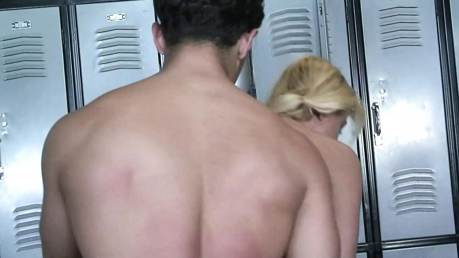 SEXY BLONDE BENDS OVER BENCH LOVER SLIDES MONSTER