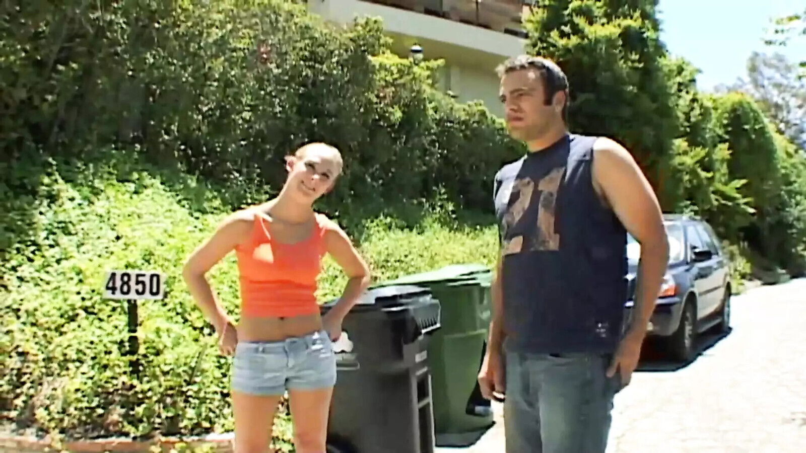 German beauty getting face covered with after deep bang