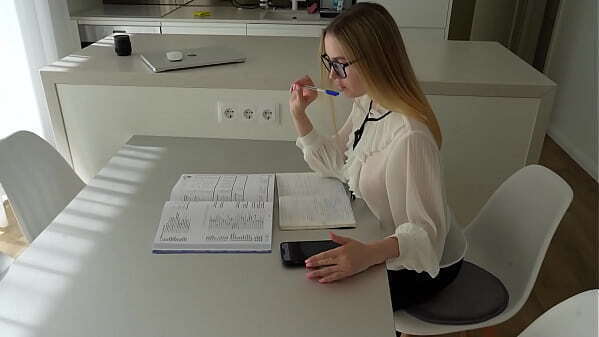 Naughty student girl caught foreign language teacher with