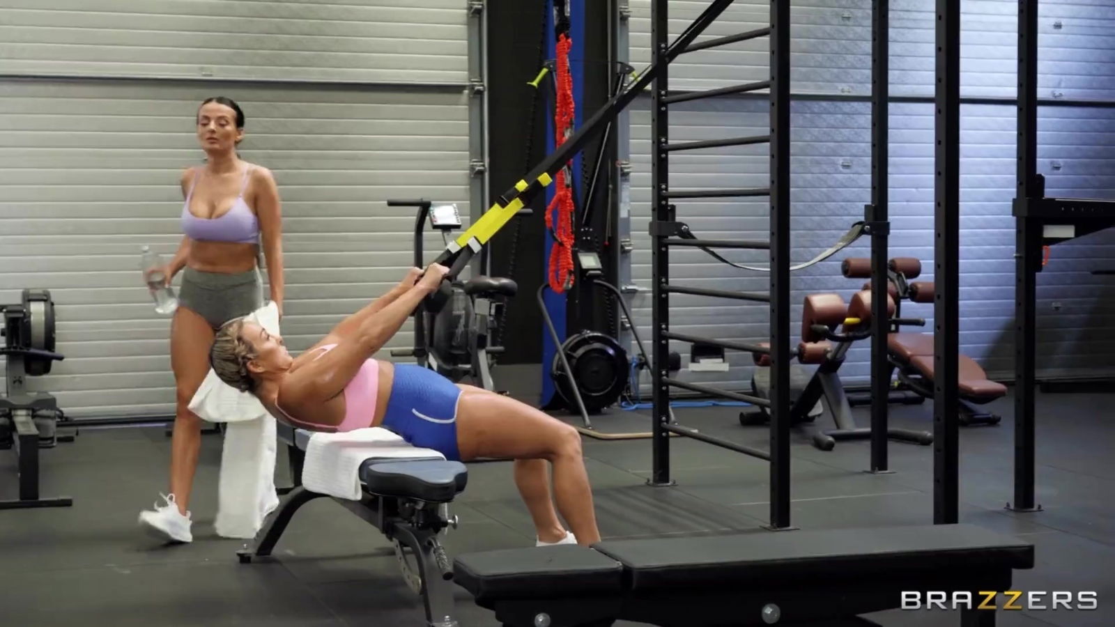 babes Aubrey Black Maddy Black admire each other's muscles pussy.