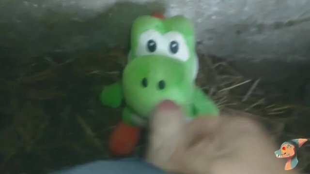 playing with Yoshi dinosaur stable
