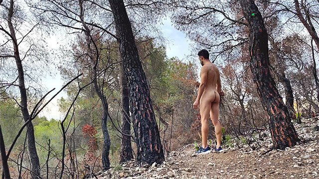 Risky naked hiking sunset! Almost caught! Perfect
