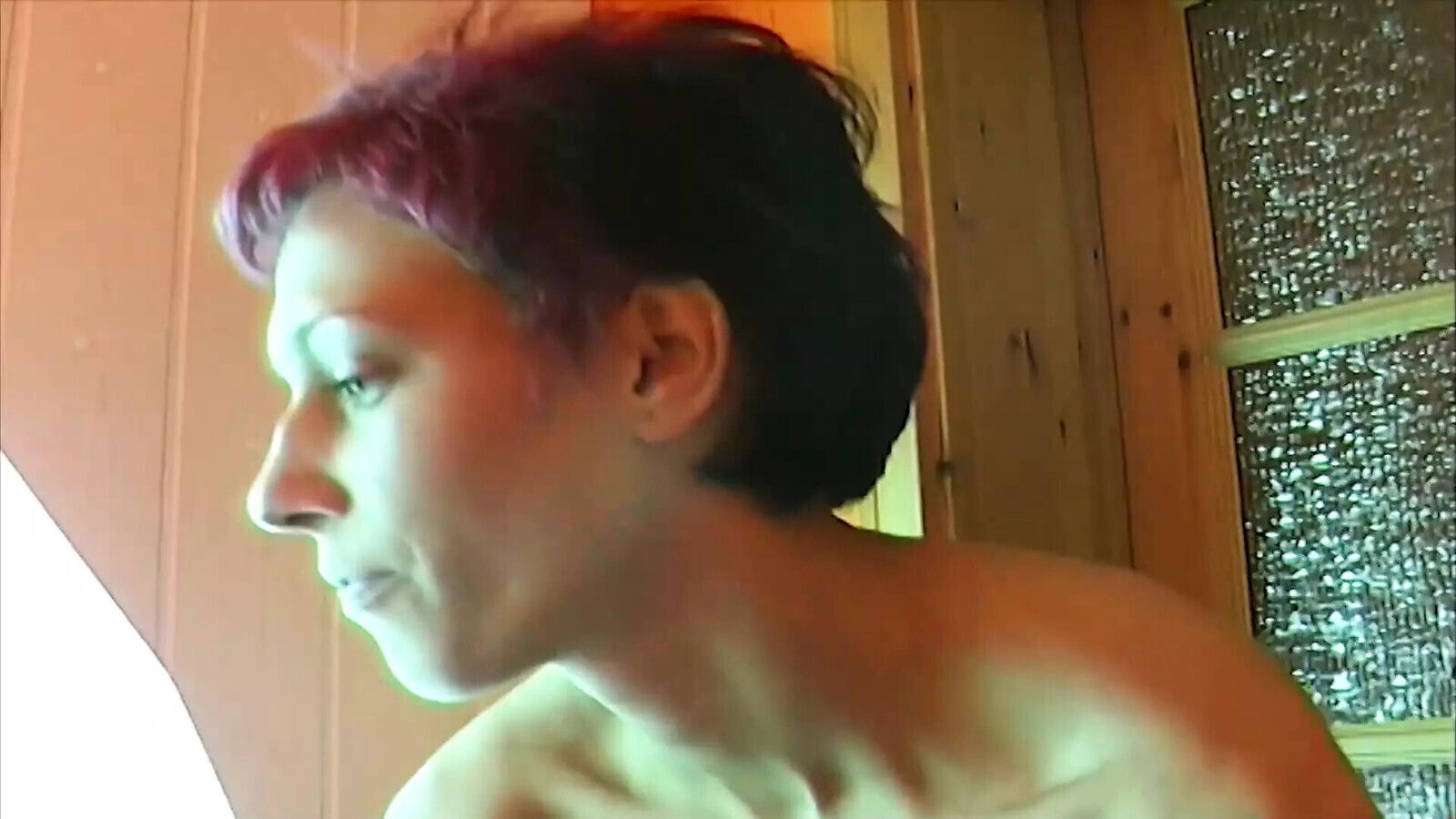 Horny German chick masturbating backyard