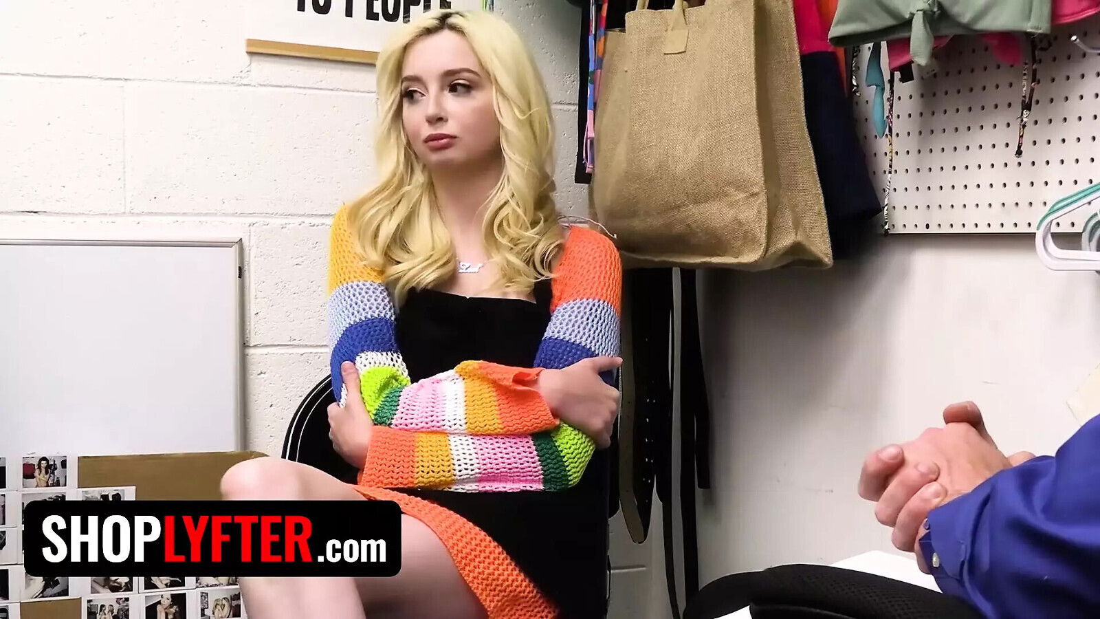 Petite Blonde Teenie Thief Fucked Doggystyle Mall Guard Shoplyfter