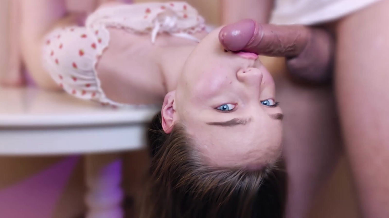 Cute Russian teen face-fucked after passionate with hubby