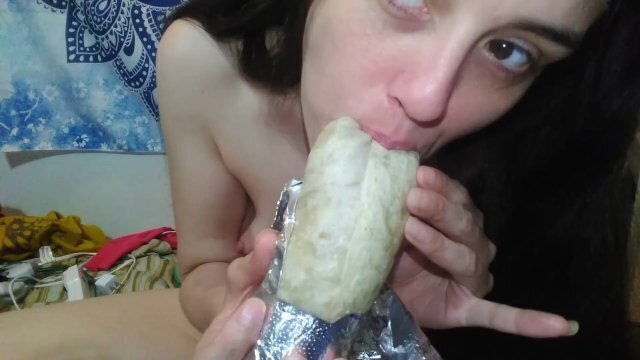 Naked Horny Hairy Camgirl PinkMoonLust Eats Bean Burrito Because She's Fetish Fart Queen Feeder