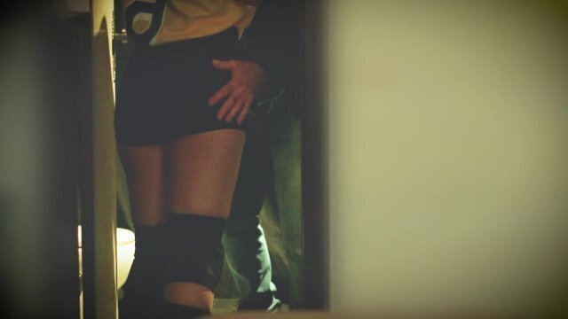 Basketball player gives coach blowjob bathroom back gym.