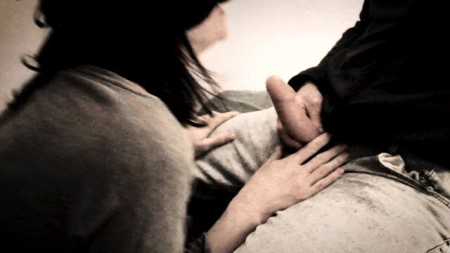 Housewife having private blowjob party with husband friend.