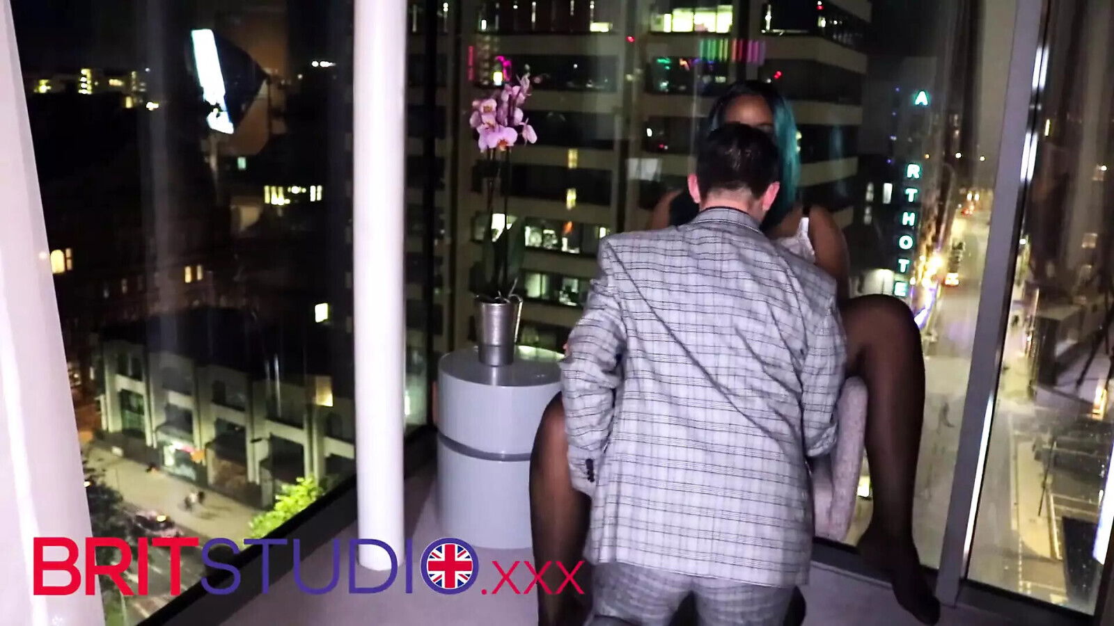 Blue haired girl getting pussy eaten