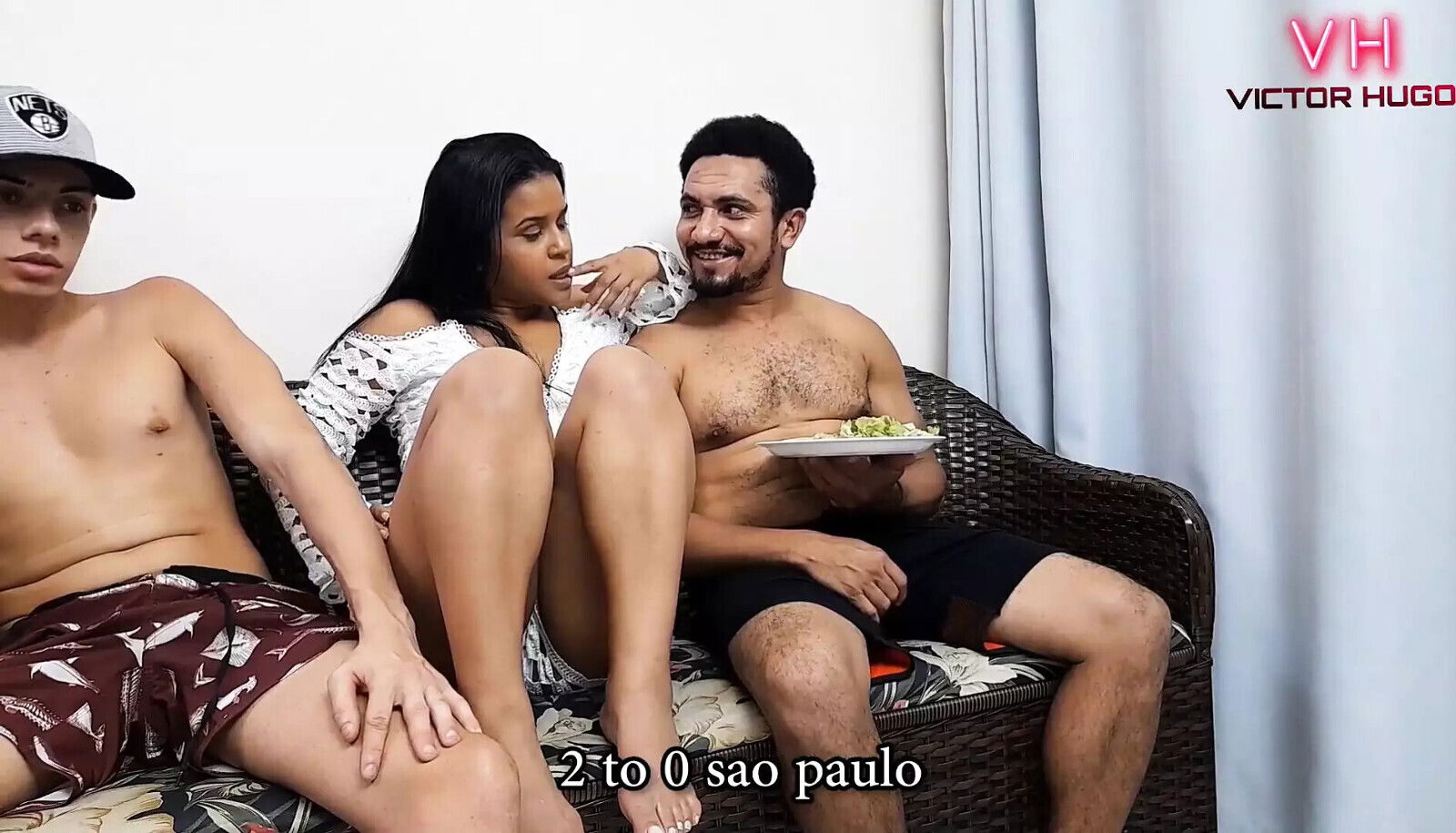 with three during game friend's house