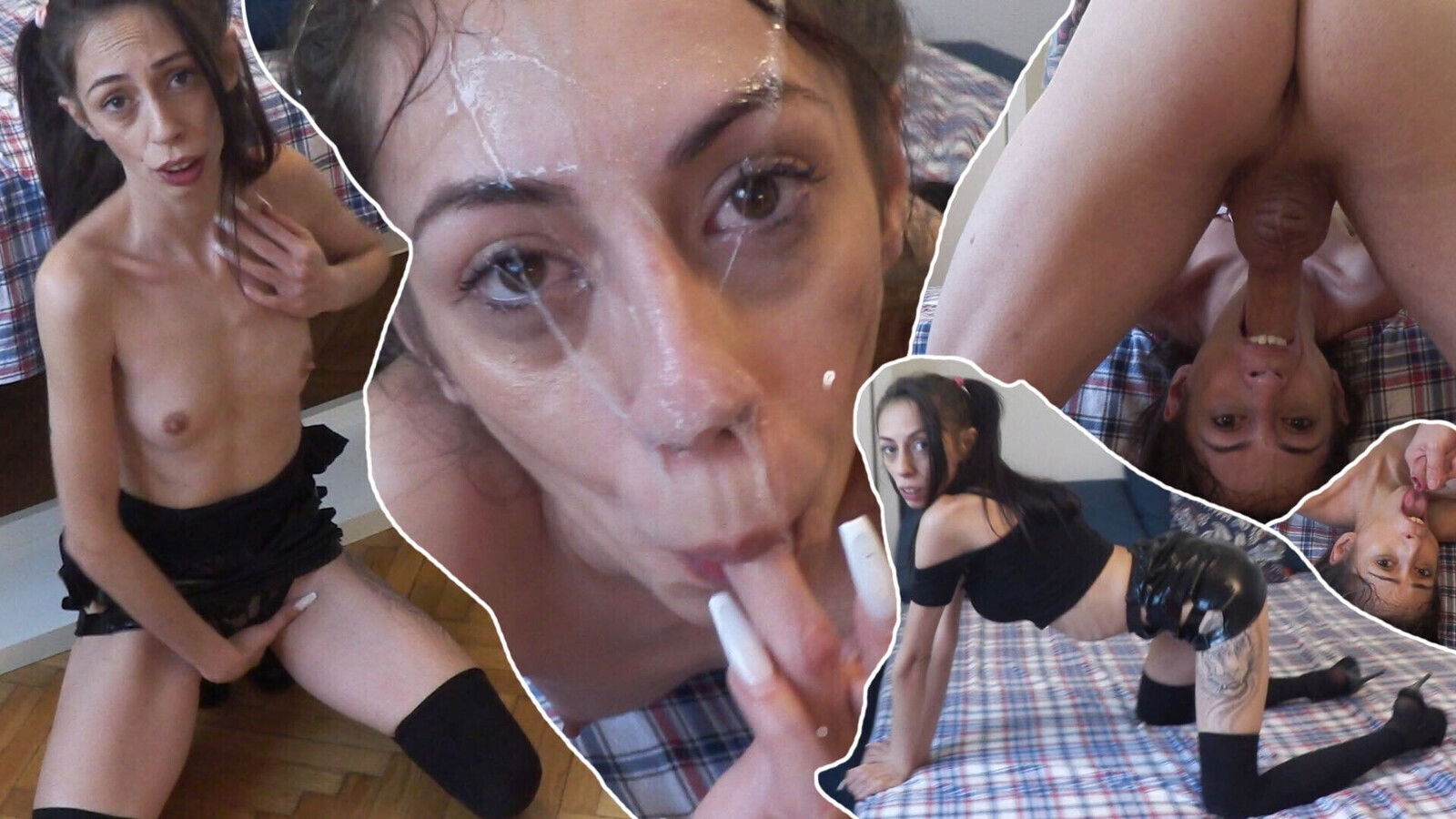 Rough with Latex Candie: Facefucking Deluxe skinny little spinner Candie Cross