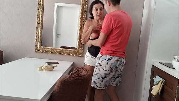 Stepson'_s nasty friend came home again fucked stepmom rough hard free! dirty talk)