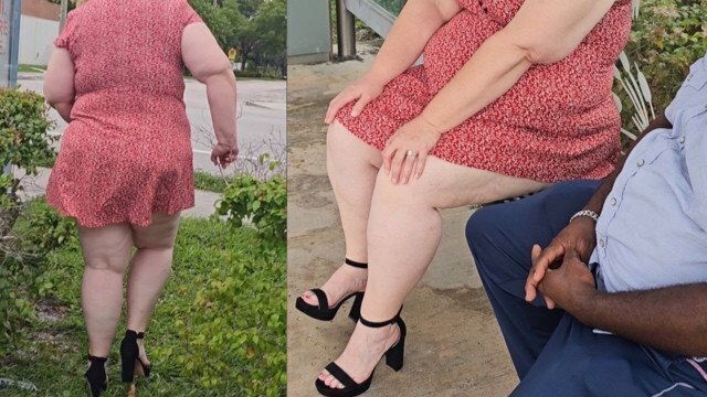 Perverted stranger stop asked lift dress show pussy, told