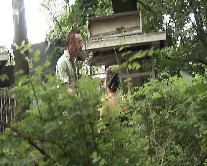 Horny German lady with amazing round loves fucking woods