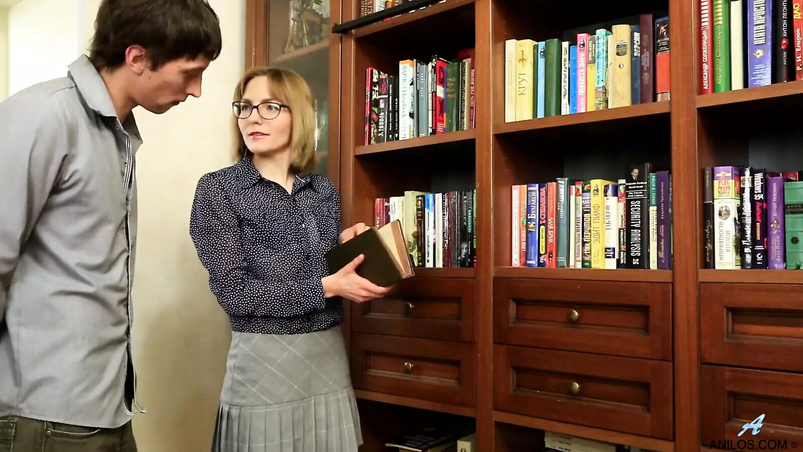 Hungry Milf Judith Angel Seduces Younger Library with Peek Miniskirt