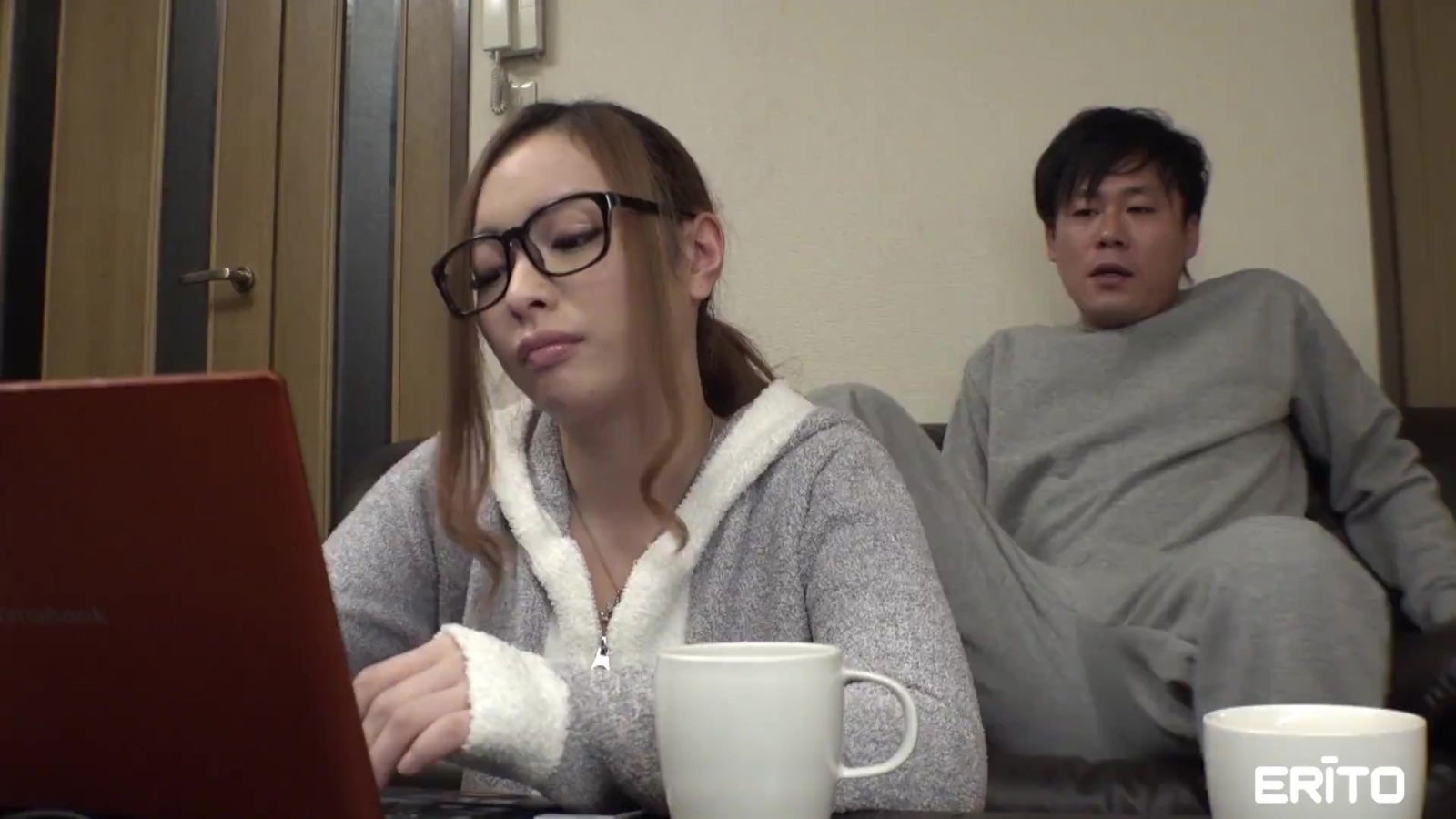 prevents japanese girl from working when sticks dick mouth