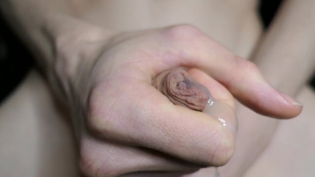 Cumming foreskin close