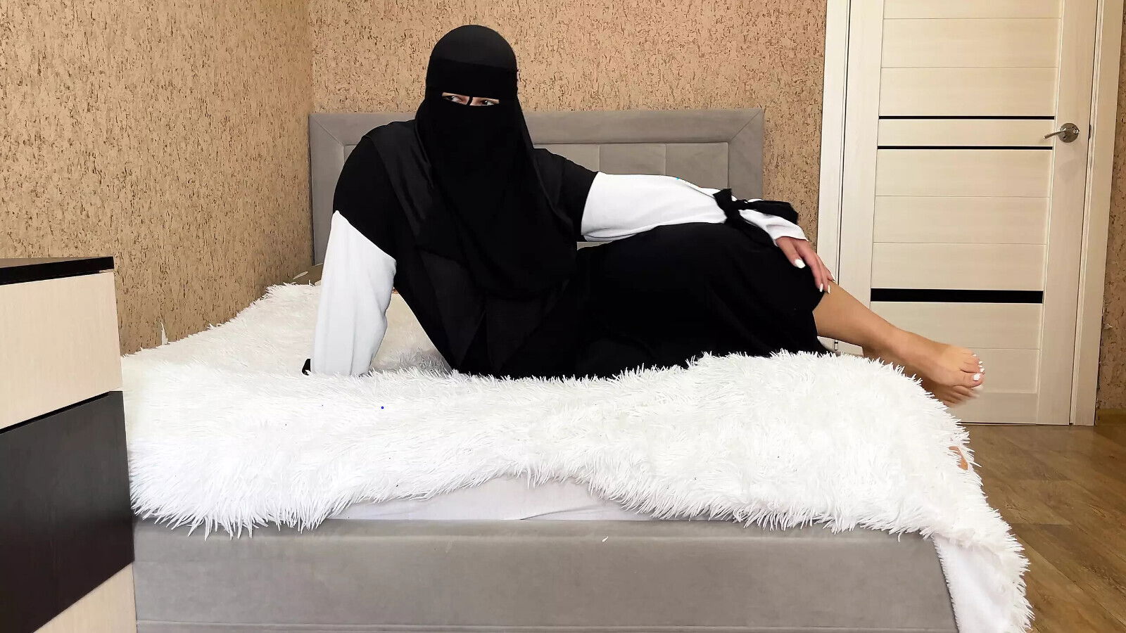 Fucking friend's busty wife while home, tight pussy without condom